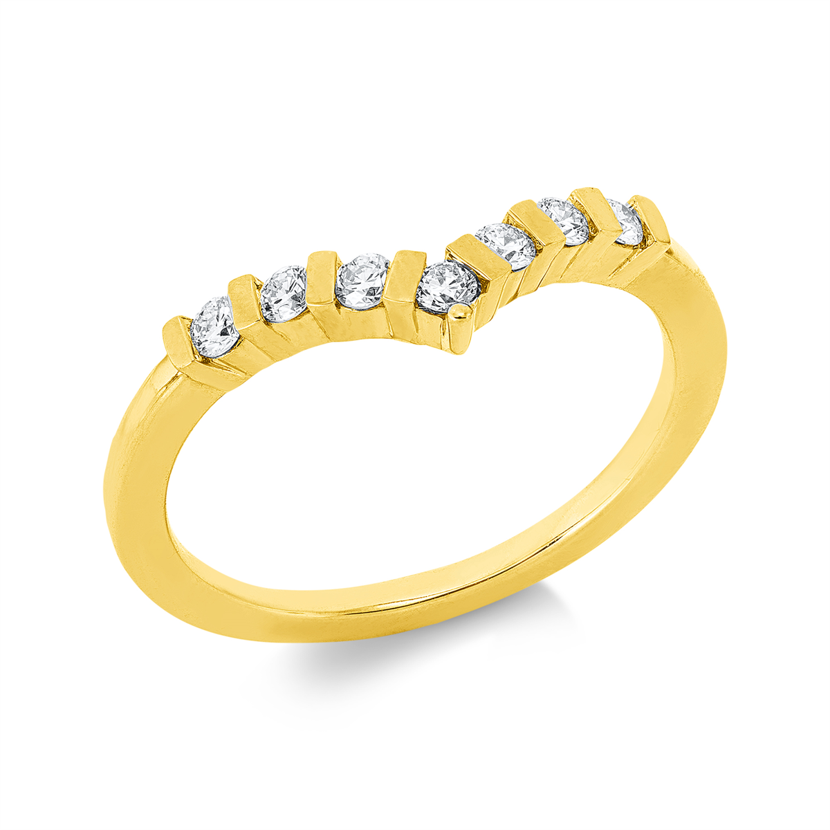 diamond full cut modern woman ring in yellow gold