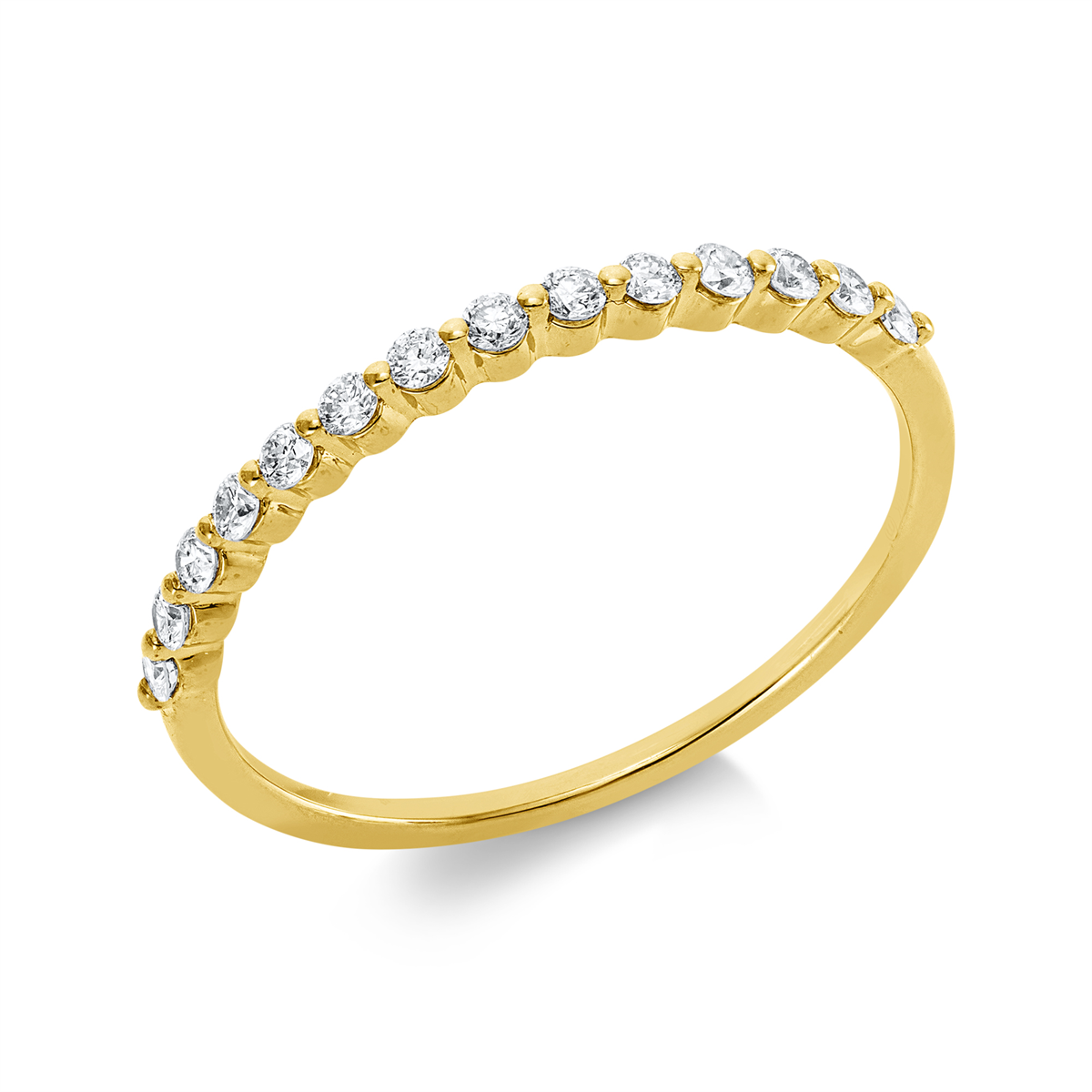 diamond full cut modern woman ring in yellow gold