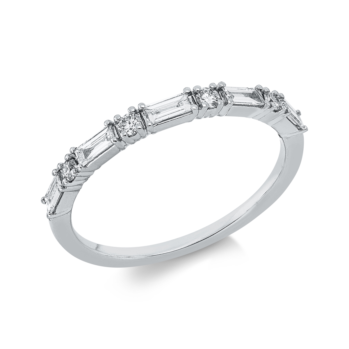 baguette baguette ring in white gold