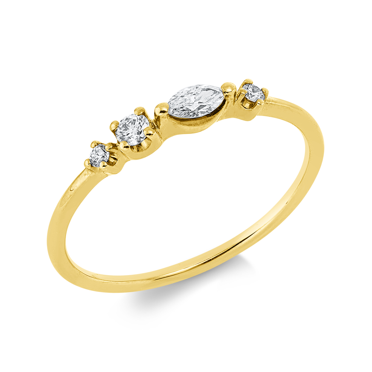 marquise modern woman ring in yellow gold