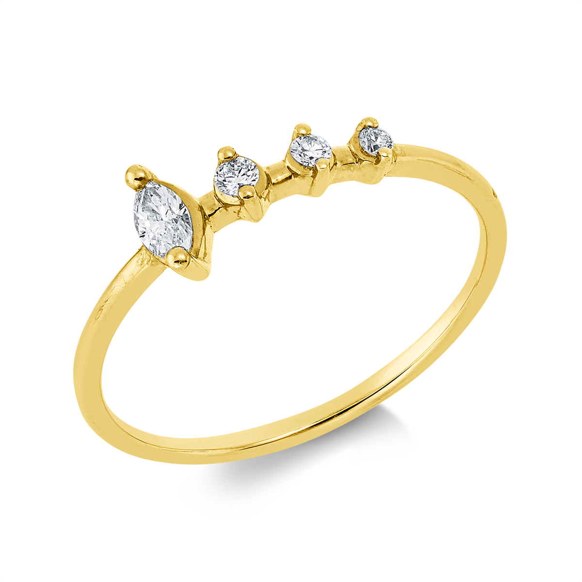 marquise modern woman ring in yellow gold