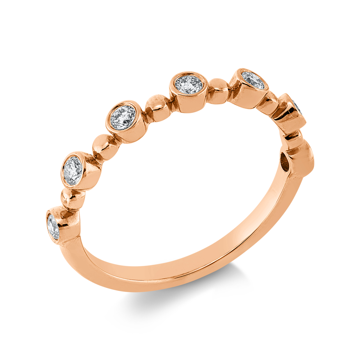 diamond full cut modern woman ring in red gold