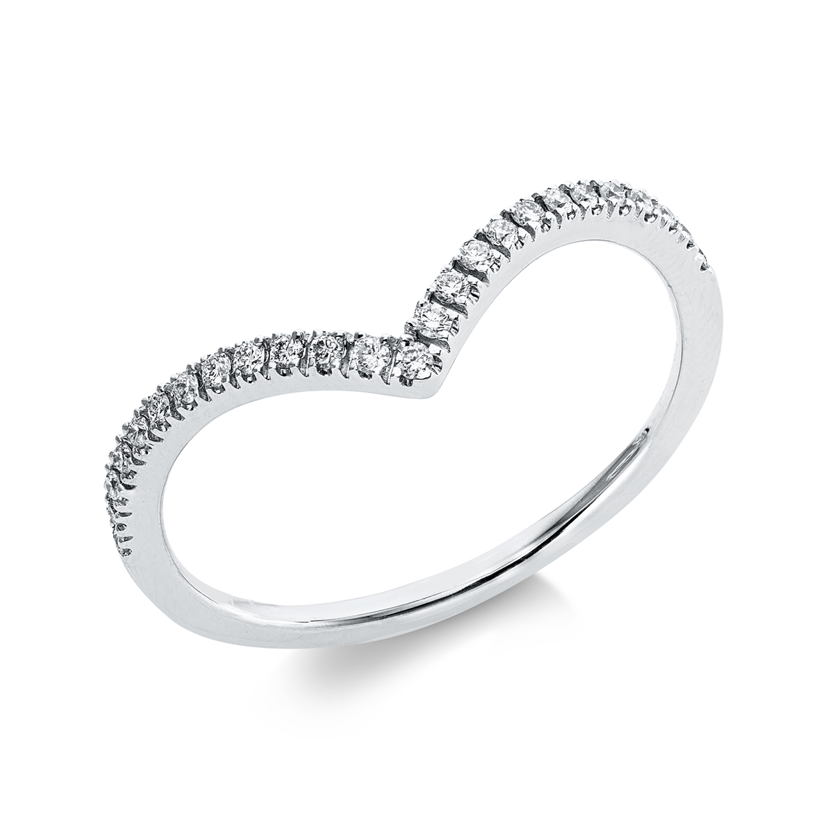 diamond full cut modern woman ring in white gold