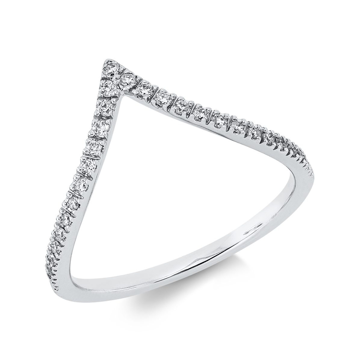 diamond full cut modern woman ring in white gold