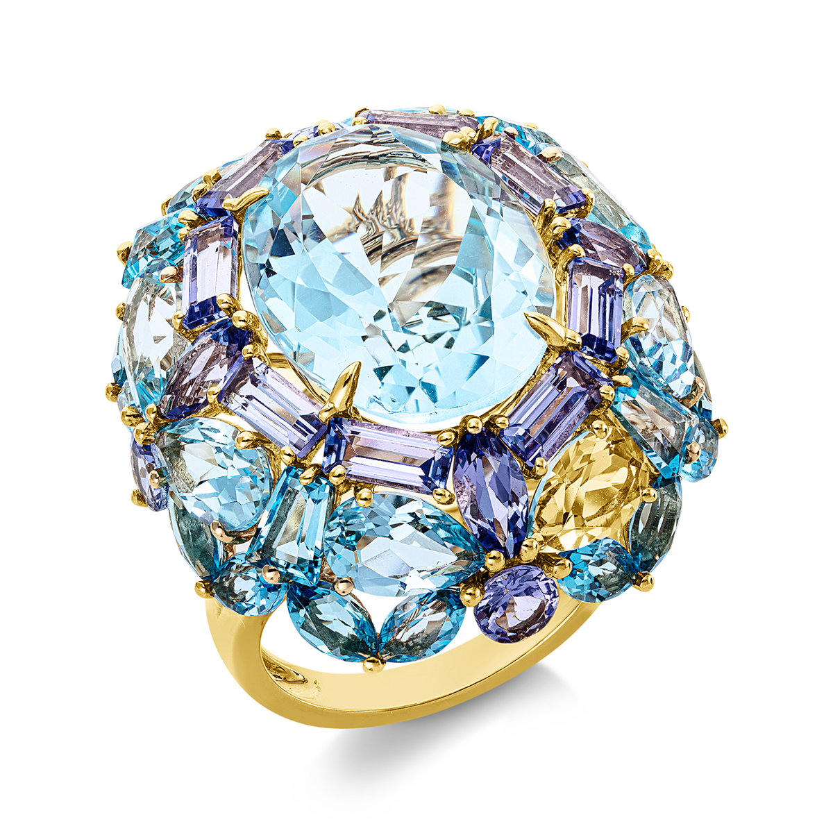 colored stone fashion ring - 1JZ85