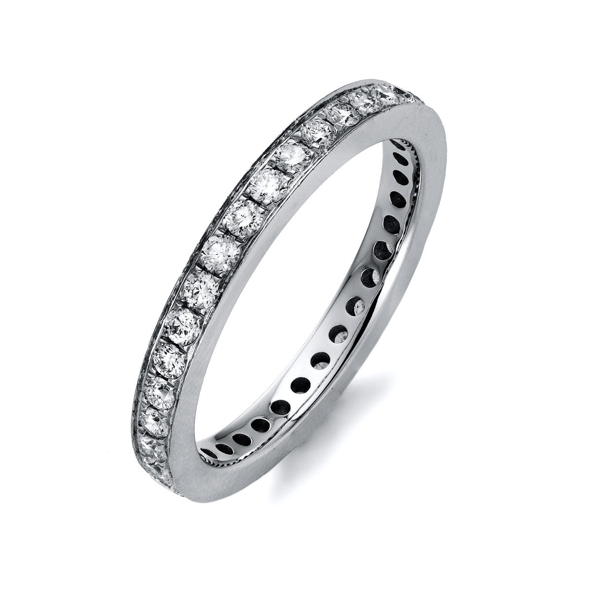 diamond full cut eternity full ring in white gold