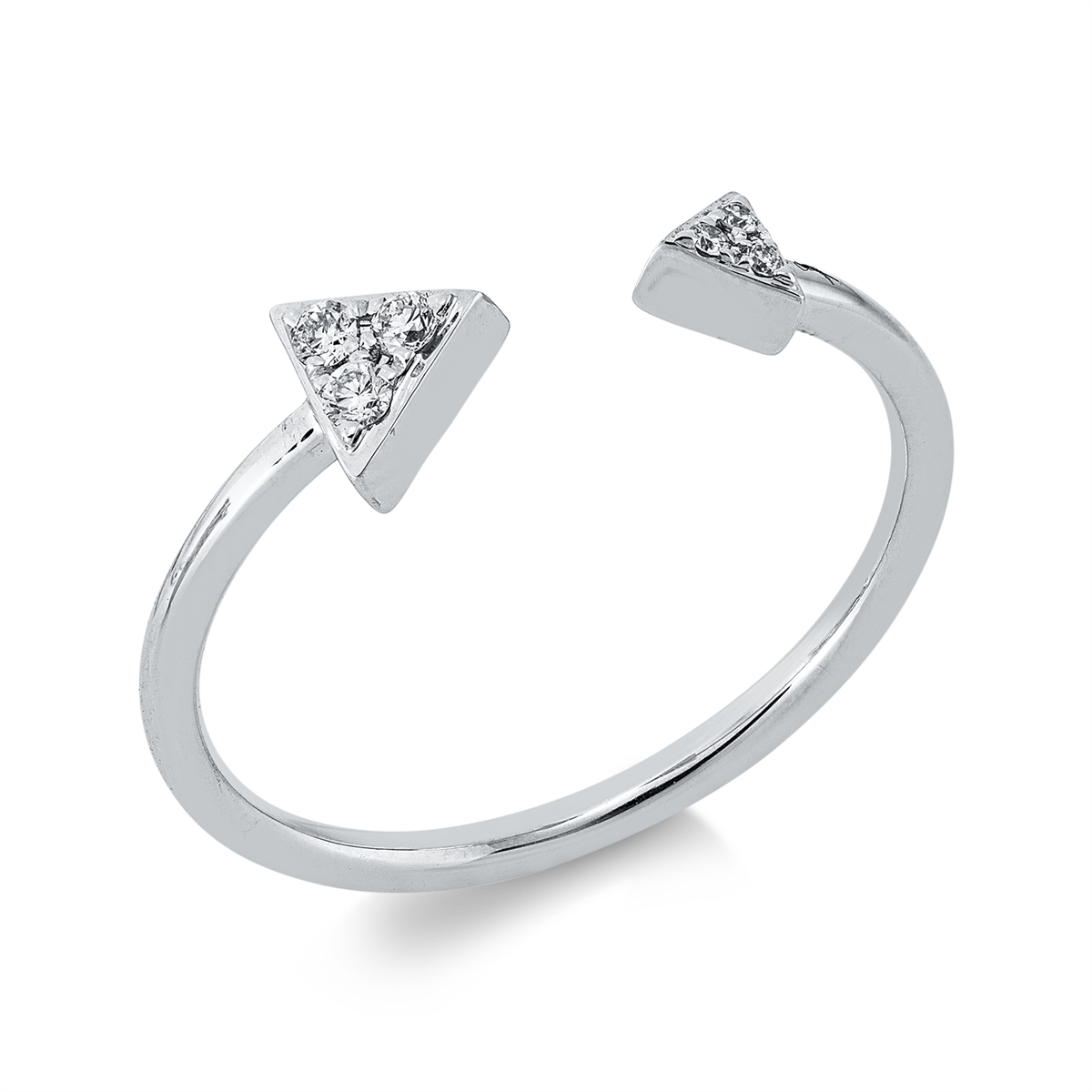 diamond full cut modern woman ring in white gold