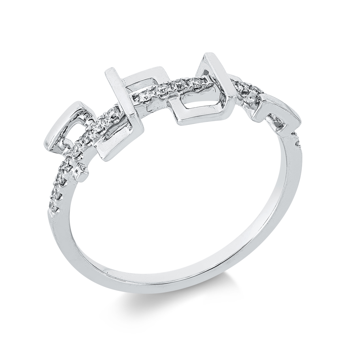 diamond full cut modern woman ring in white gold