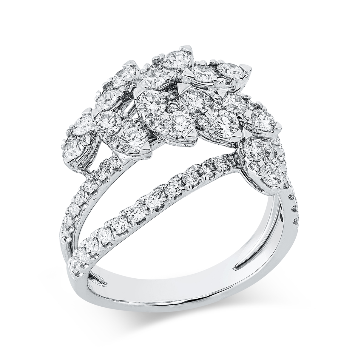 diamond full cut exclusive ring in white gold