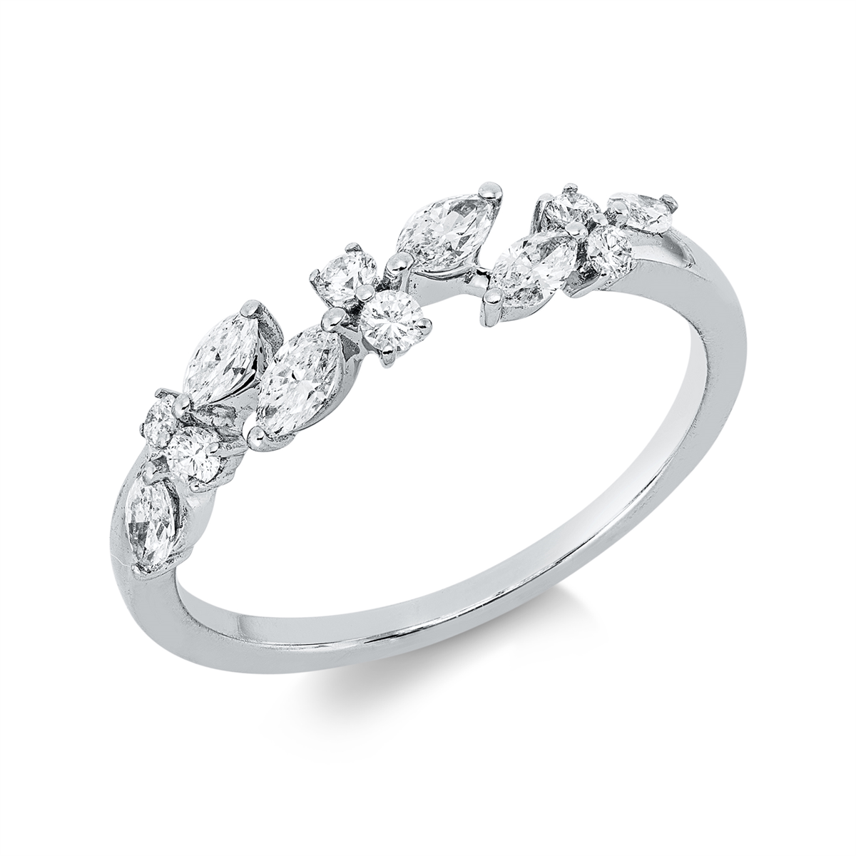 marquise modern woman ring in white gold