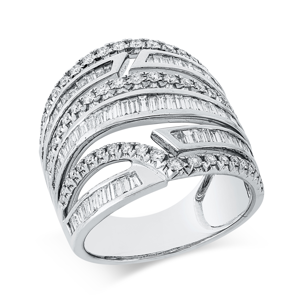baguette baguette ring in white gold