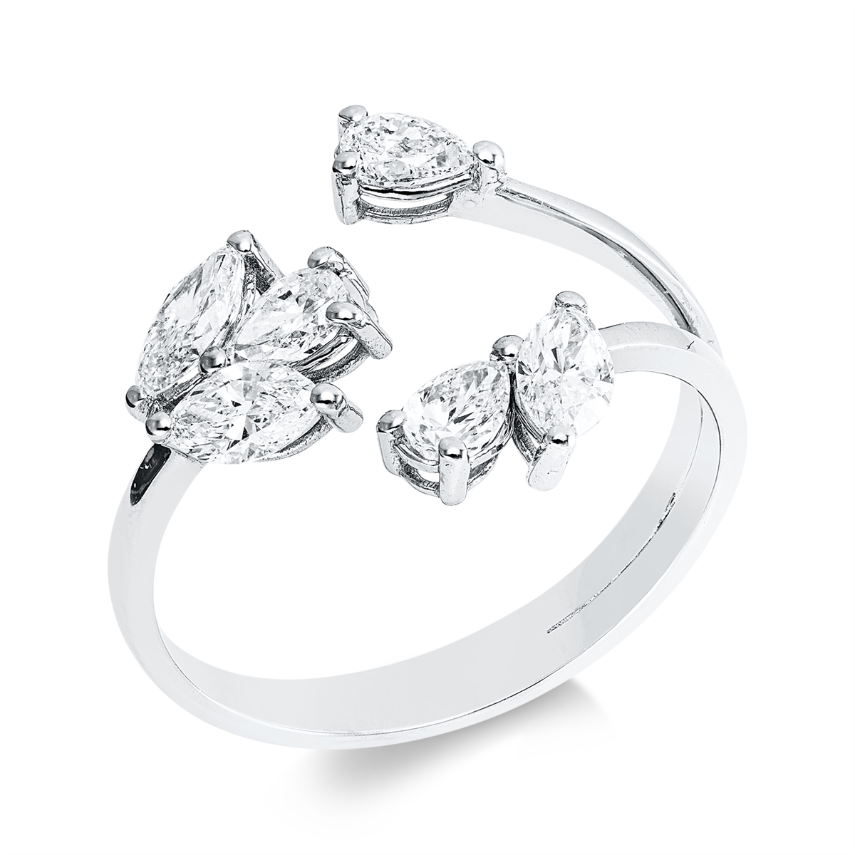 marquise modern woman ring in white gold