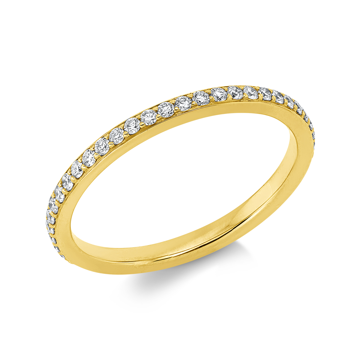 diamond full cut eternity full ring in yellow gold