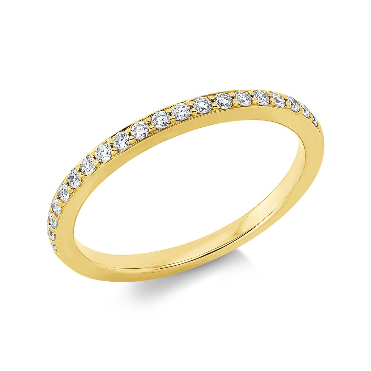 diamond full cut eternity half ring in yellow gold