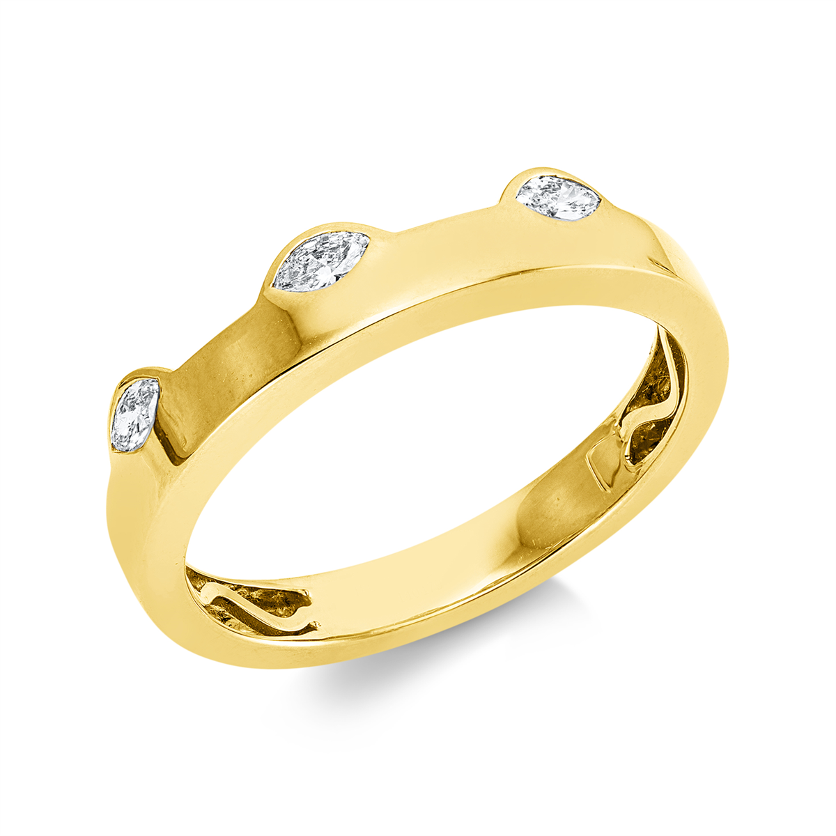 marquise modern woman ring in yellow gold