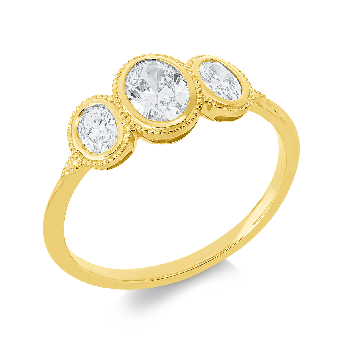 oval modern woman ring in yellow gold