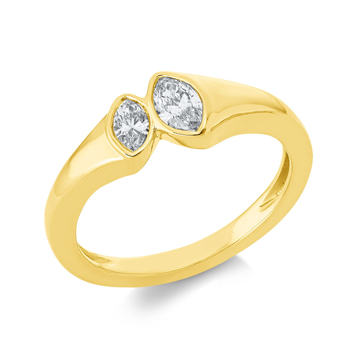 marquise modern woman ring in yellow gold