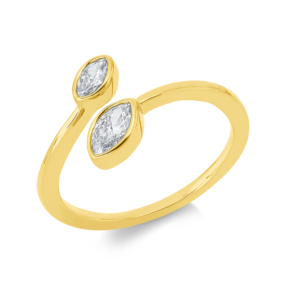 marquise modern woman ring in yellow gold