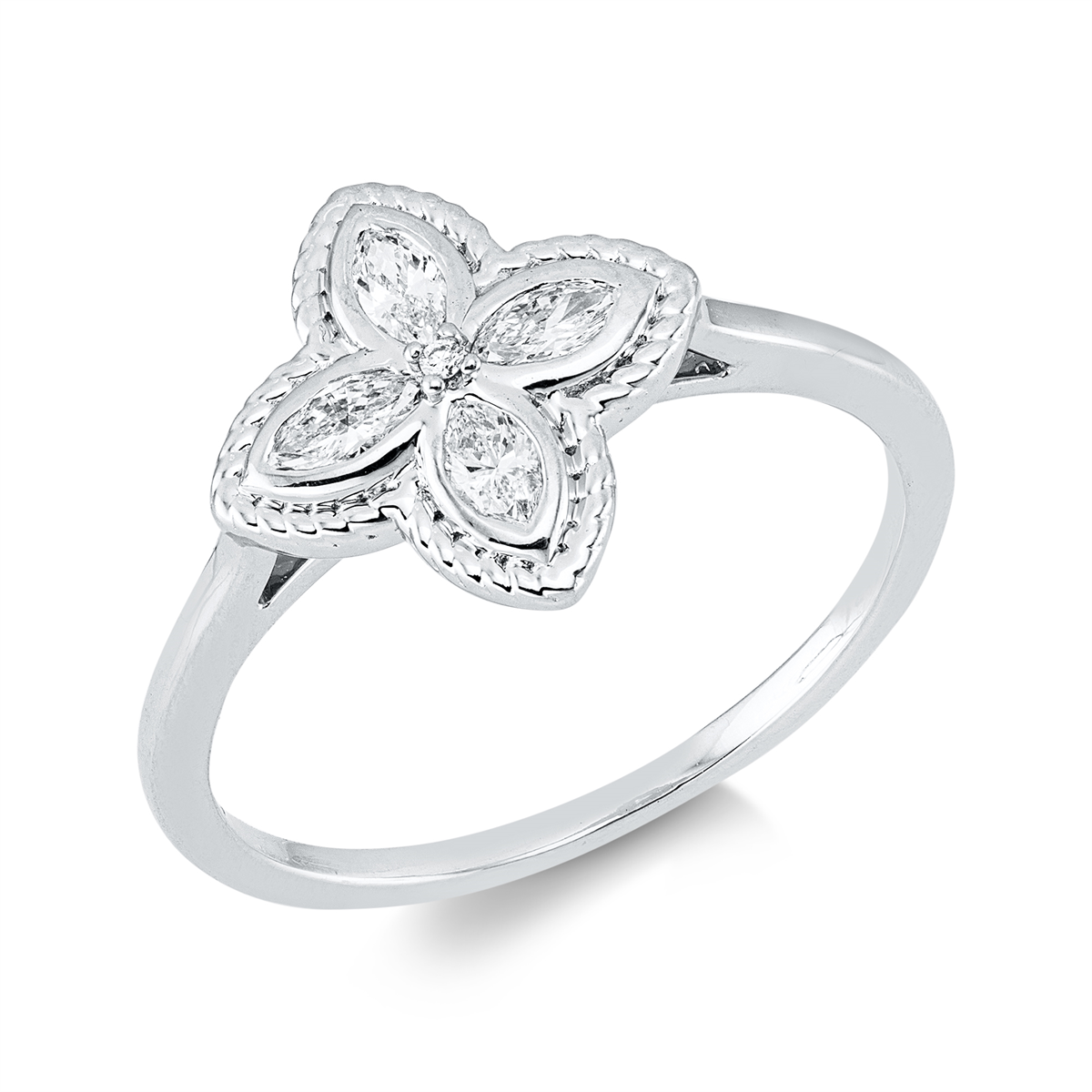 diamond full cut modern woman ring in white gold