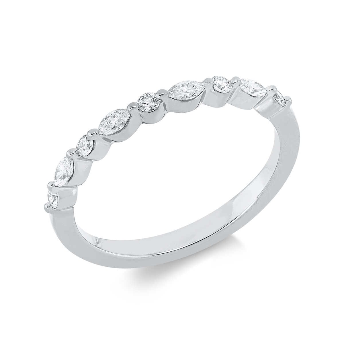 diamond full cut modern woman ring in white gold