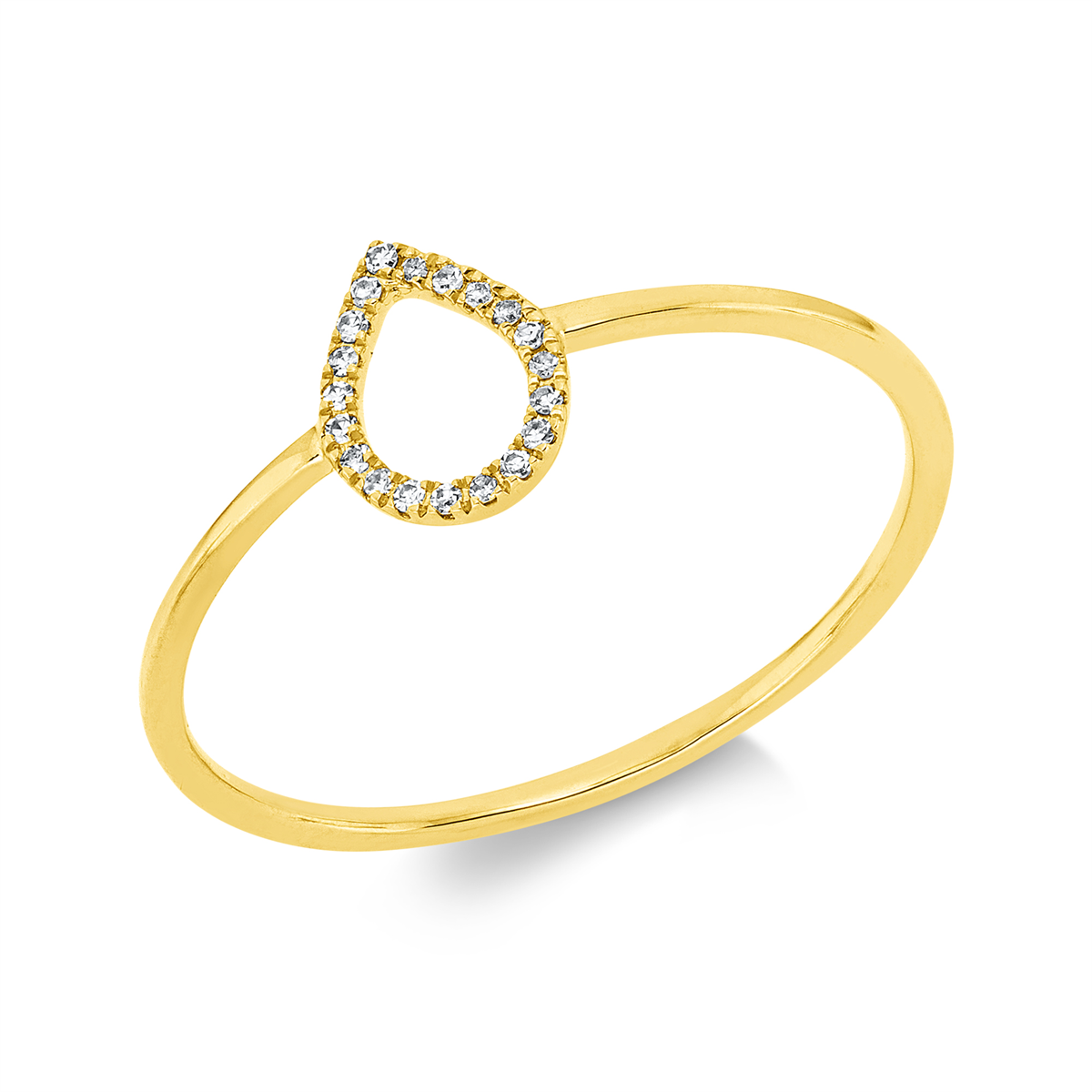 diamond single cut modern woman ring in yellow gold