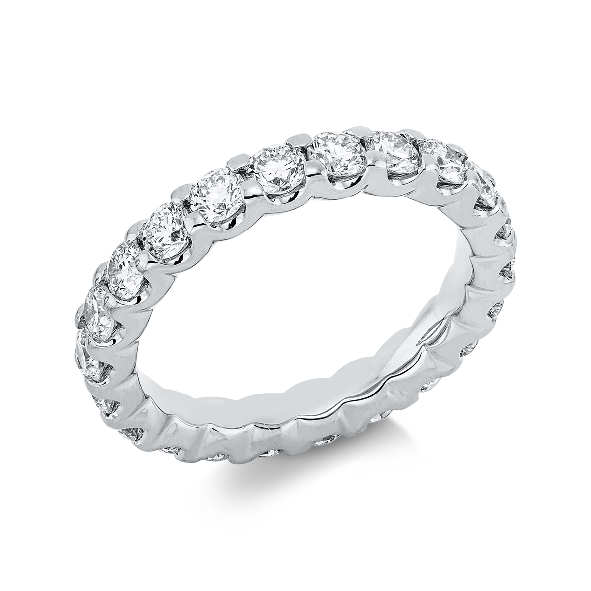 diamond full cut eternity full ring in white gold
