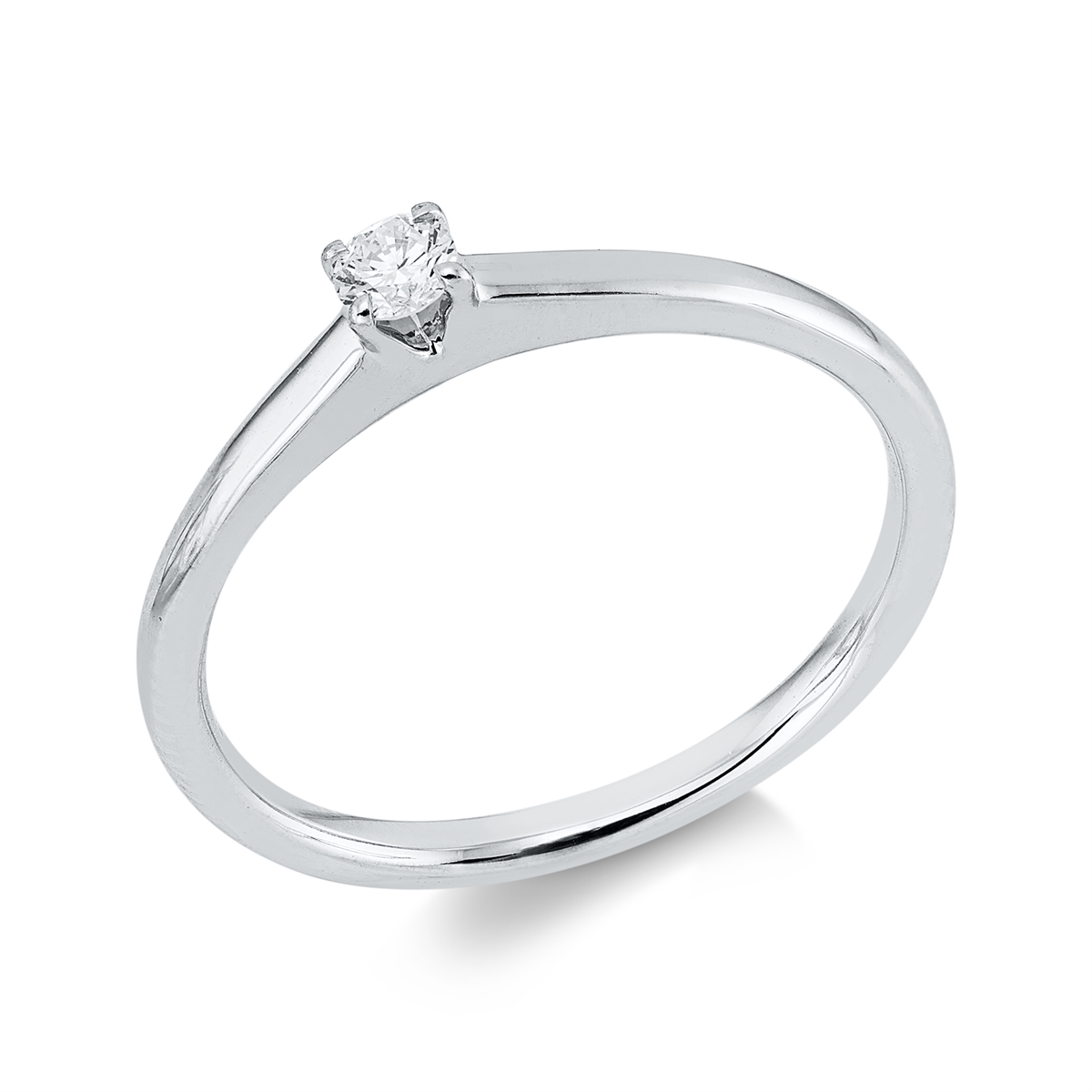 diamond full cut solitaire ring in white gold