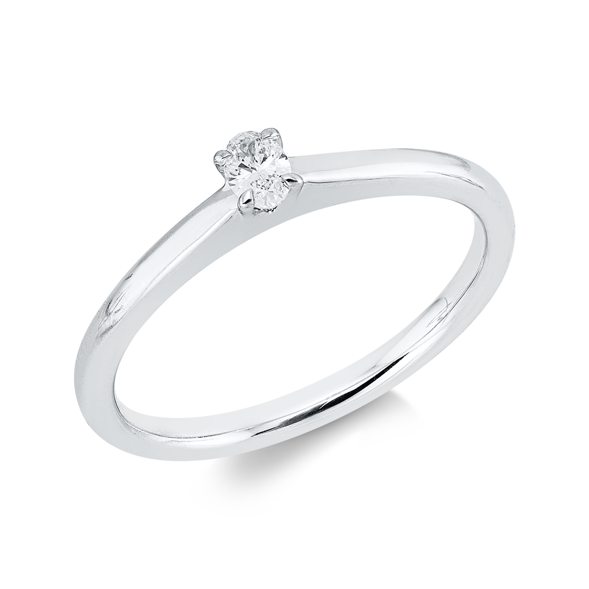 oval solitaire ring in white gold