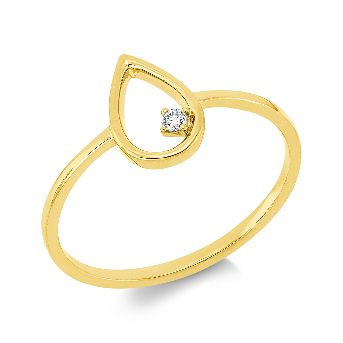 diamond full cut modern woman ring in yellow gold