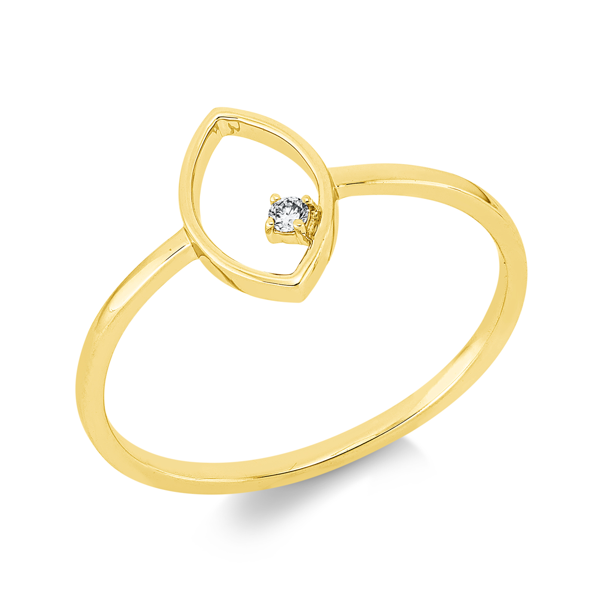 diamond full cut modern woman ring in yellow gold
