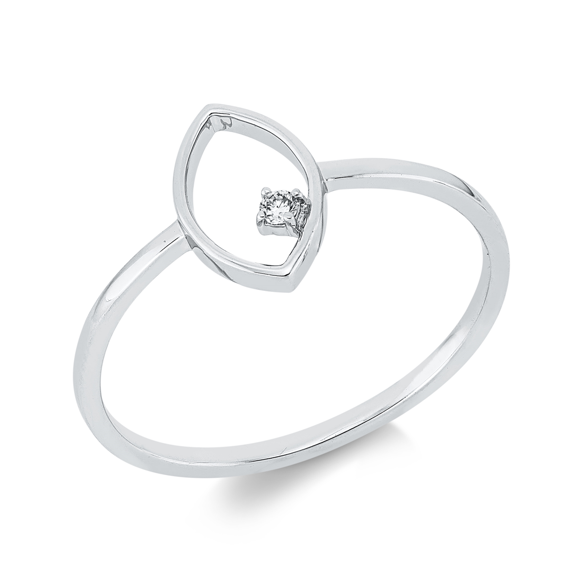 diamond full cut modern woman ring in white gold