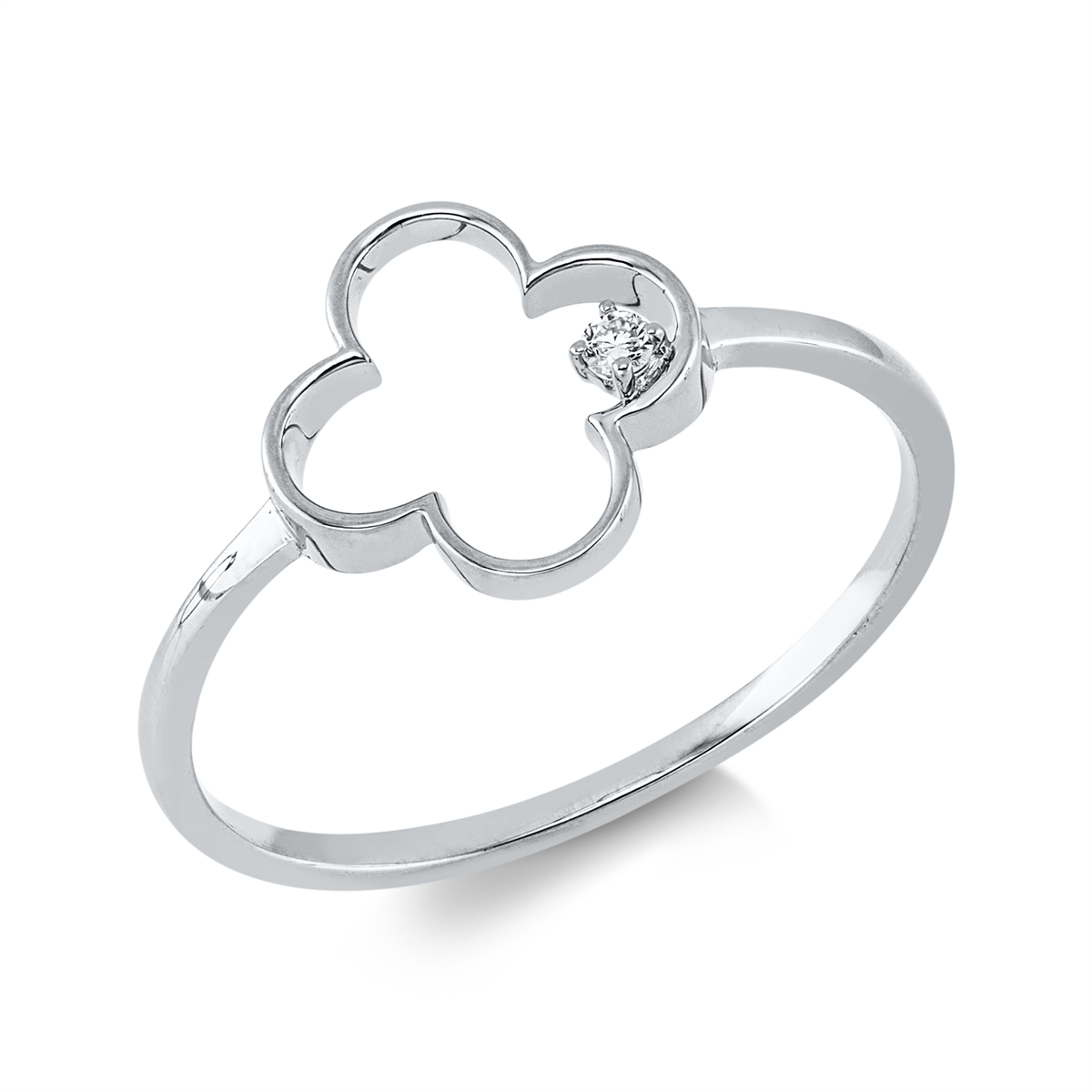 diamond full cut modern woman ring in white gold