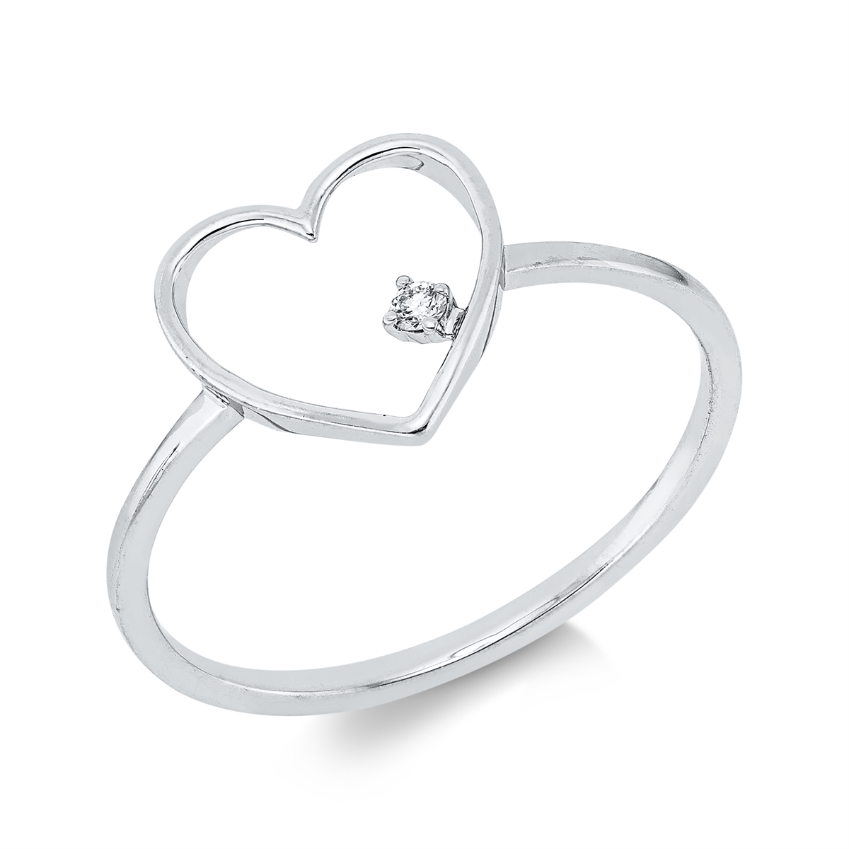 diamond full cut modern woman ring in white gold