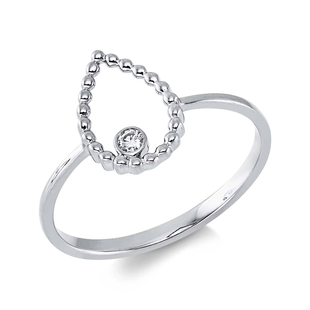 diamond full cut modern woman ring in white gold