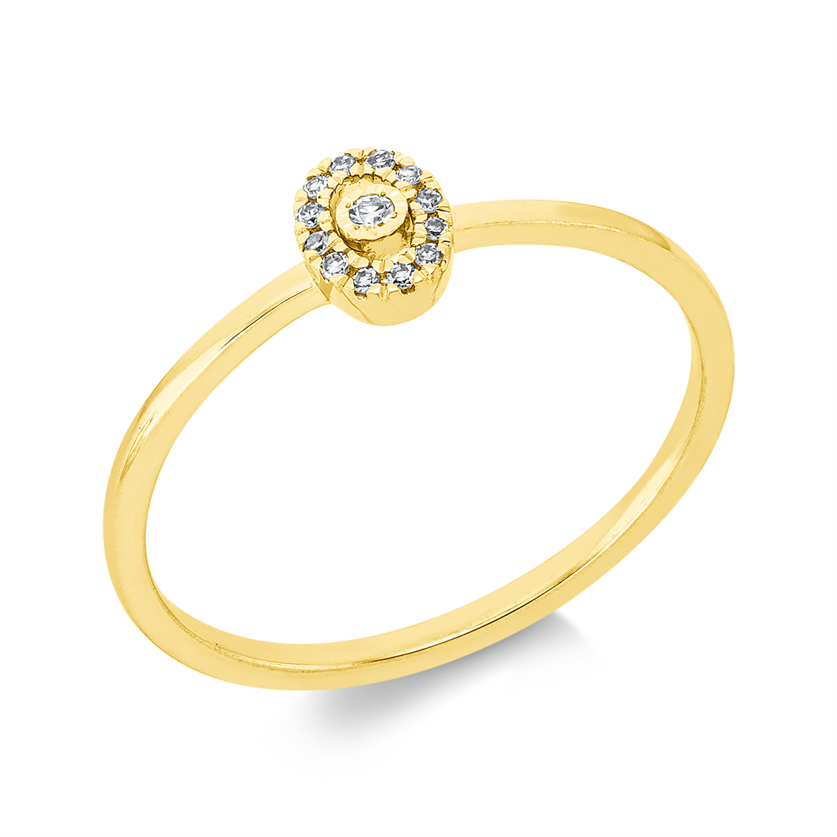 diamond single cut modern woman ring in yellow gold