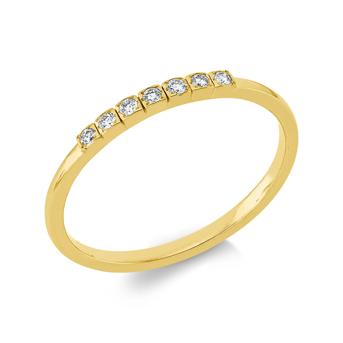 diamond full cut modern woman ring in yellow gold