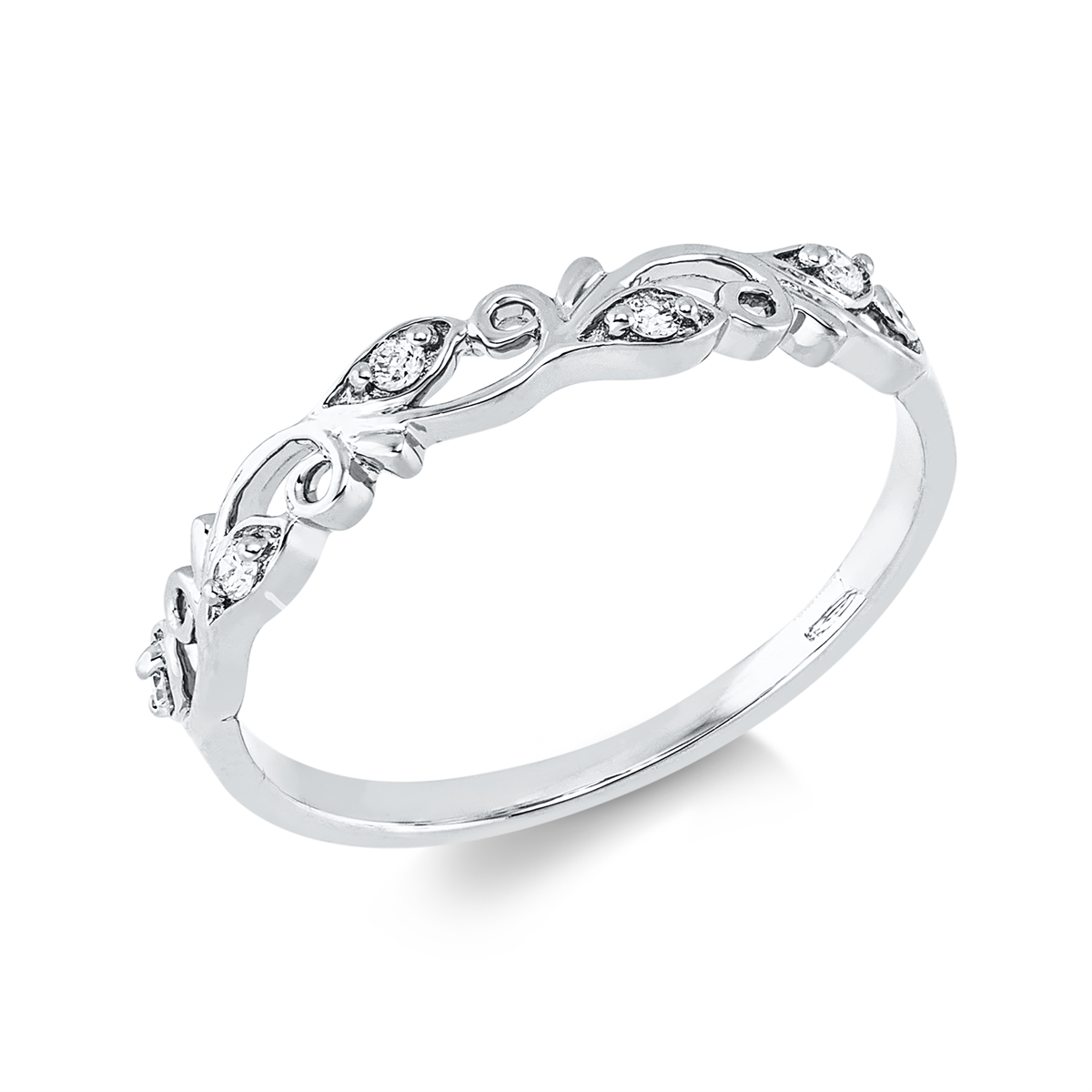 diamond full cut modern woman ring in white gold