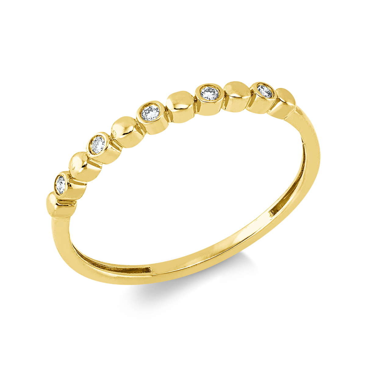 diamond full cut modern woman ring in yellow gold