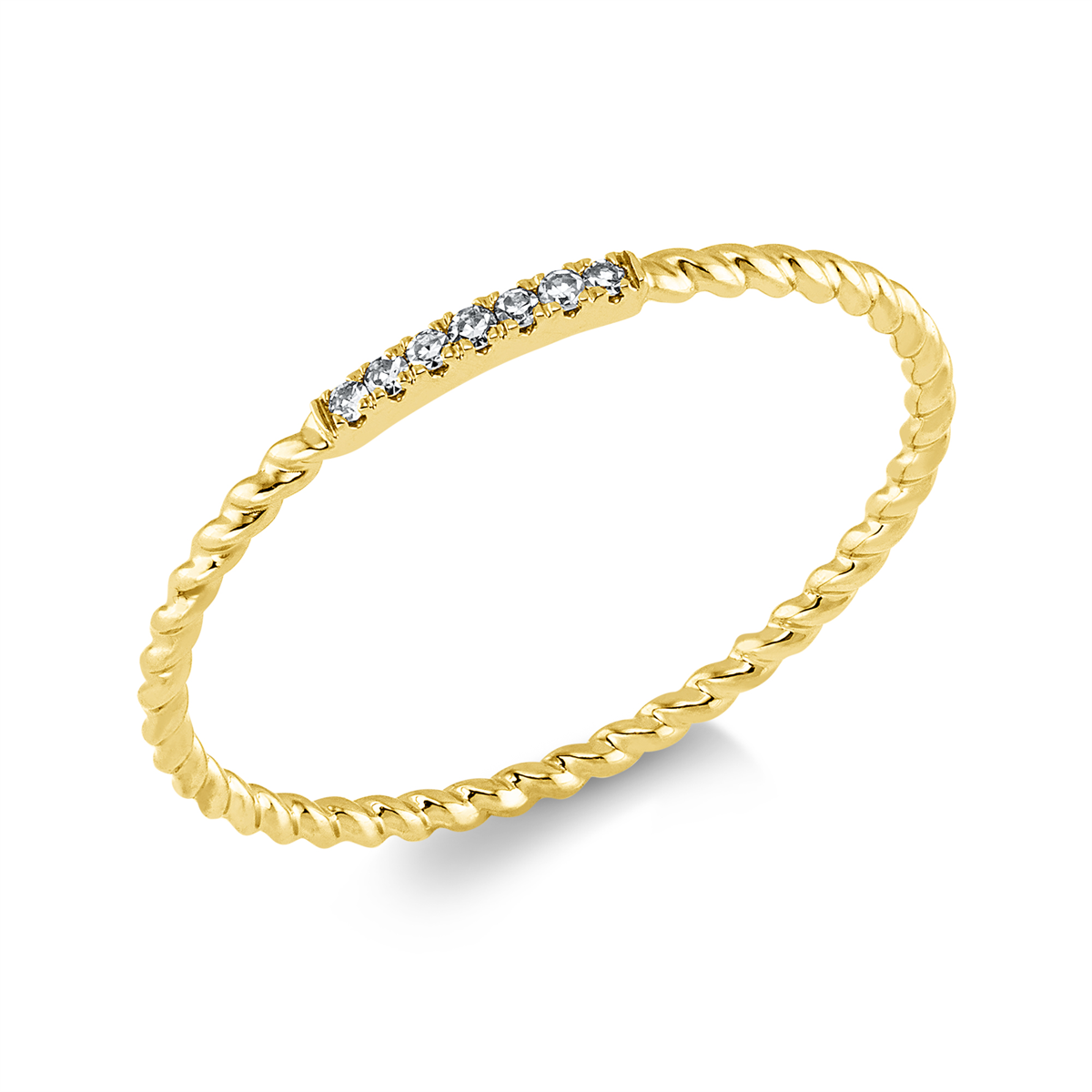 diamond single cut modern woman ring in yellow gold
