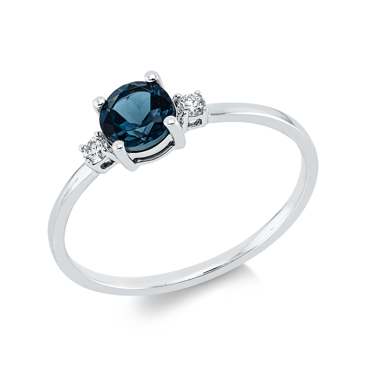 diamond full cut topaz colored stone fashion ring in white gold