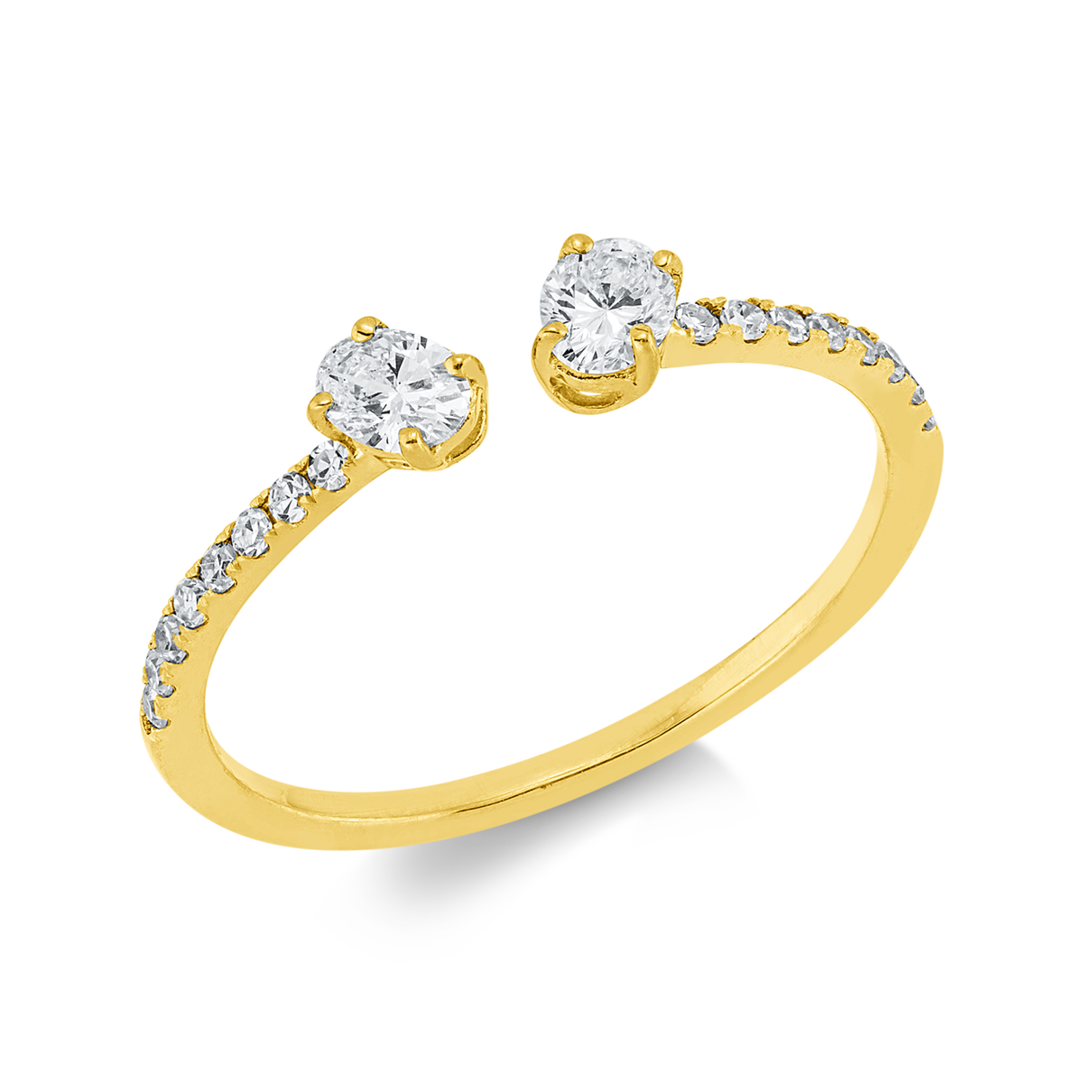 diamond single cut modern woman ring in yellow gold