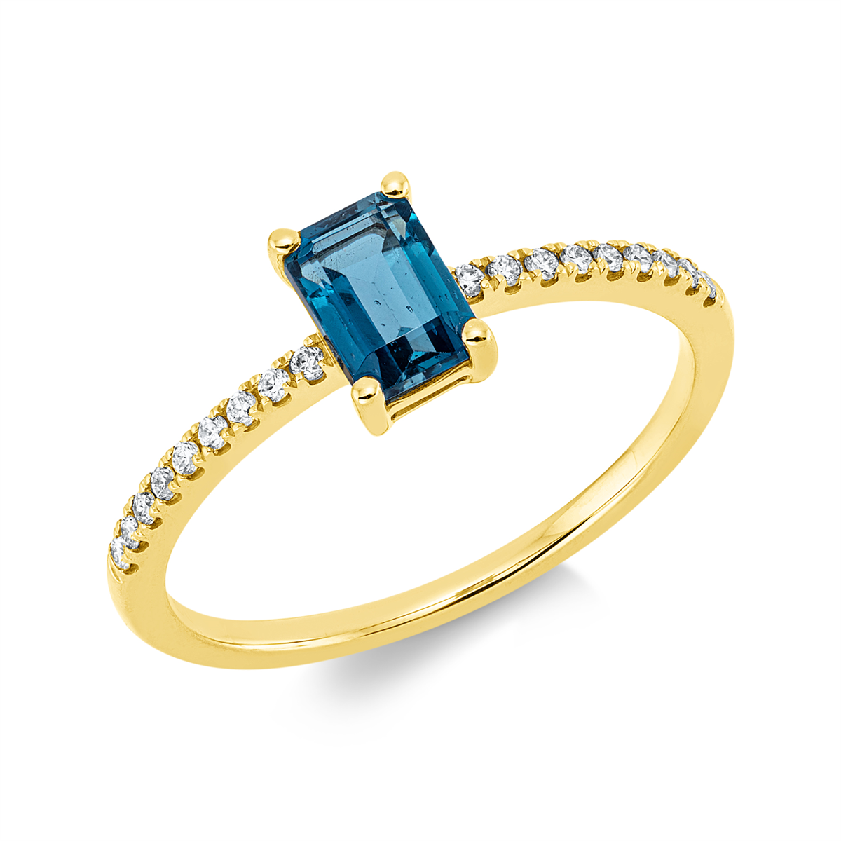 diamond full cut topaz colored stone fashion ring in yellow gold