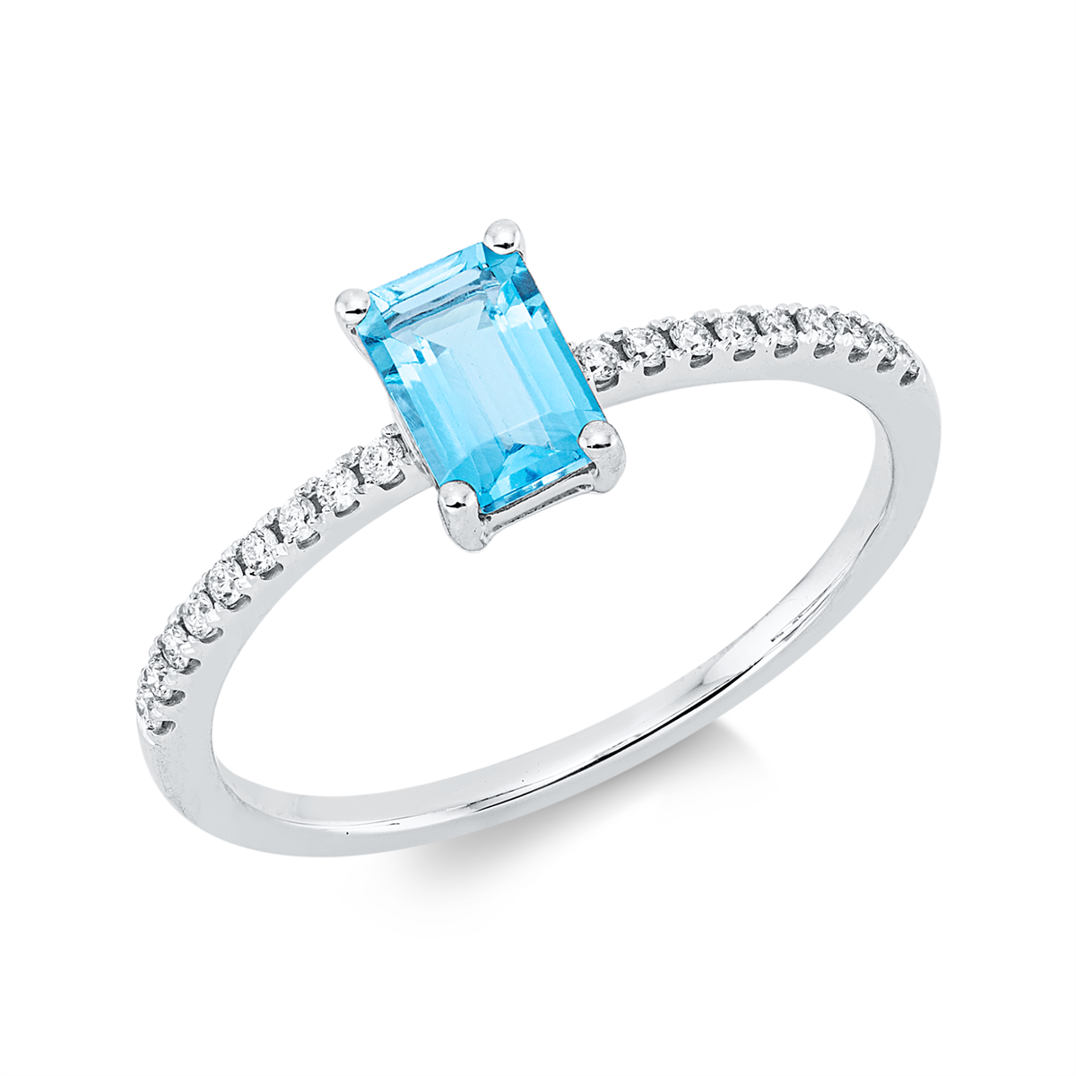diamond full cut topaz colored stone fashion ring in white gold