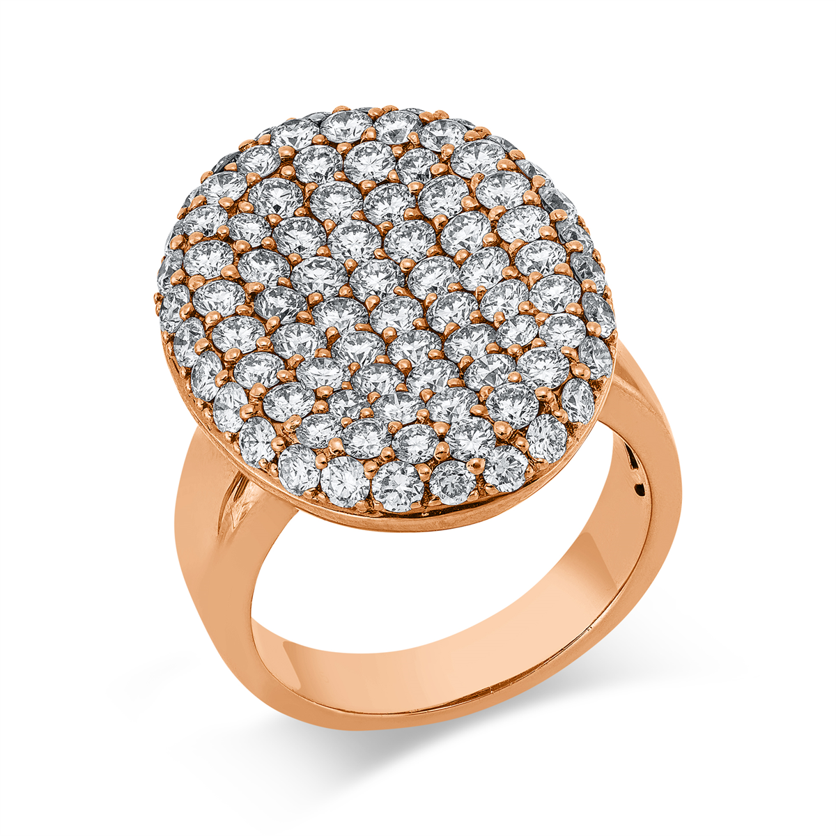 diamond full cut pavé ring in red gold