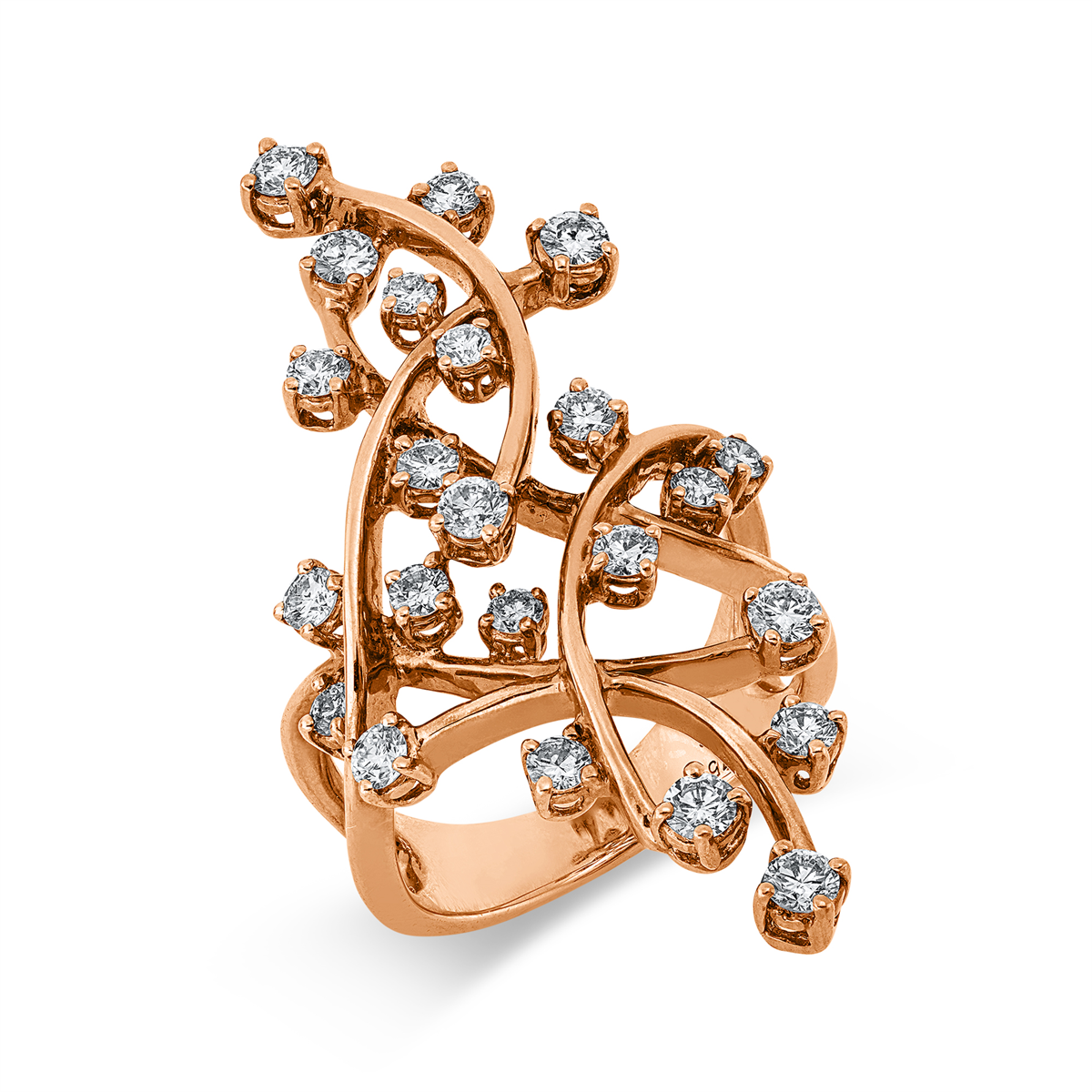 diamond full cut exclusive ring in red gold