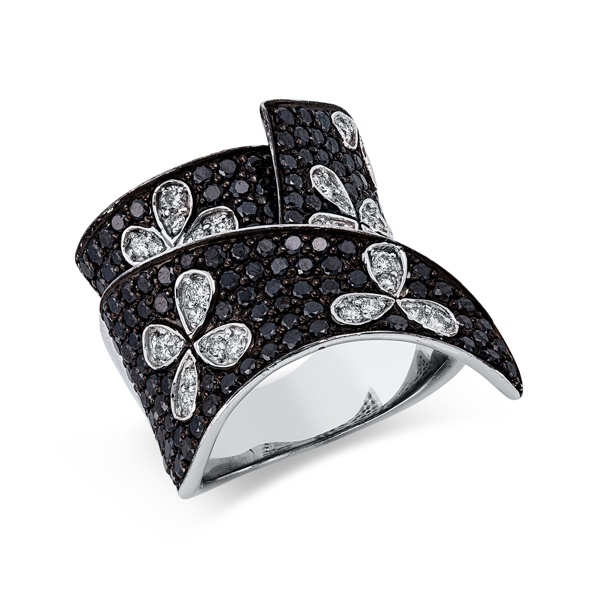 diamond full cut fancy colored diamond ring in white gold