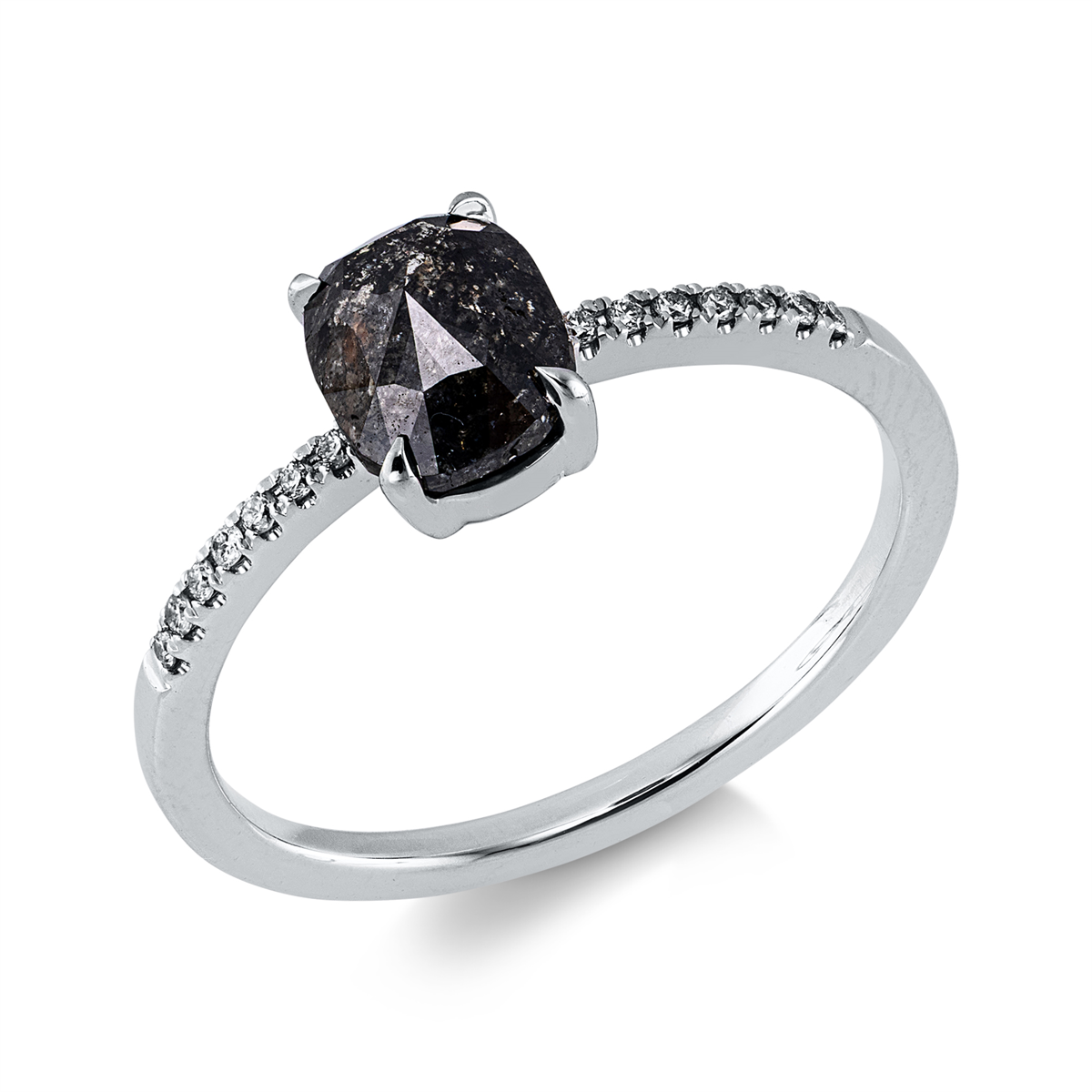 diamond full cut fancy colored diamond ring in white gold