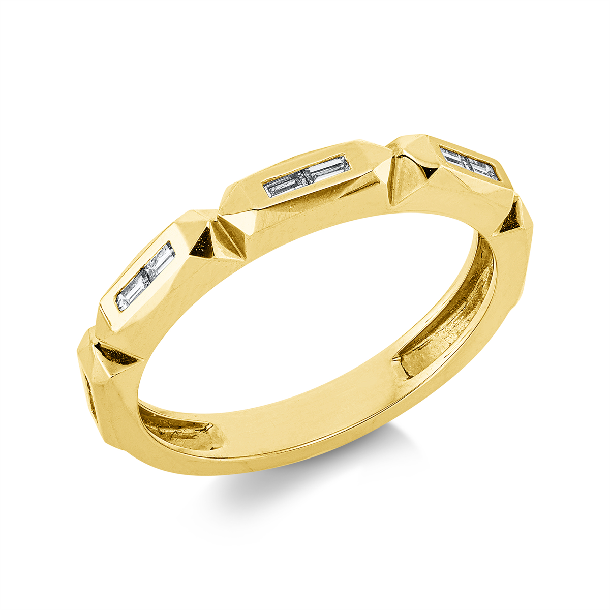 baguette baguette ring in yellow gold