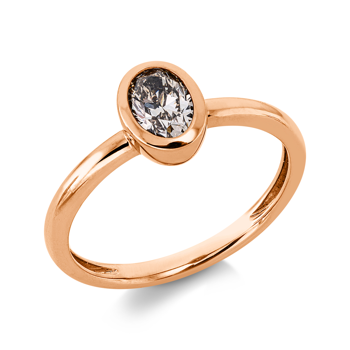 oval fancy colored diamond ring in red gold