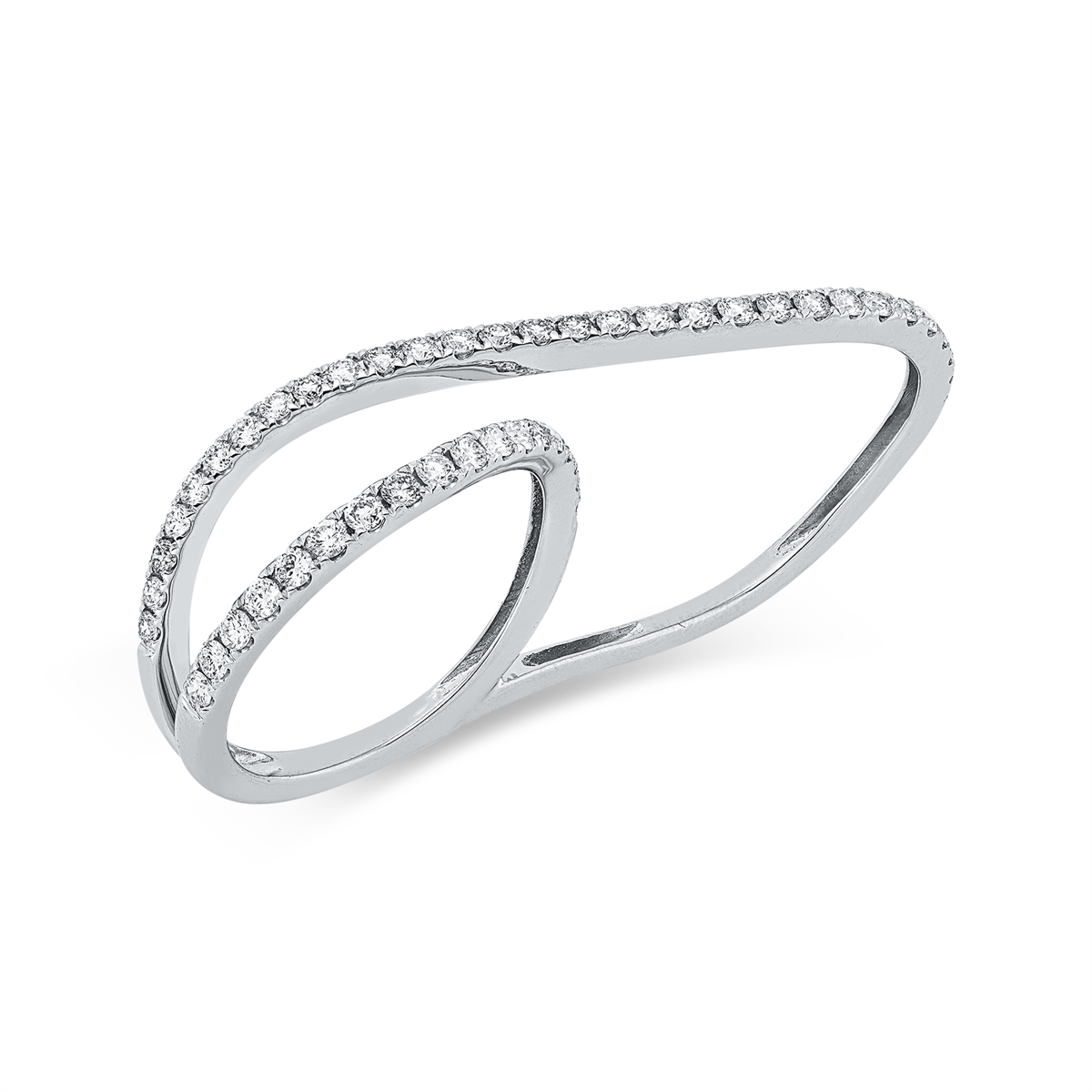 diamond full cut modern woman ring in white gold
